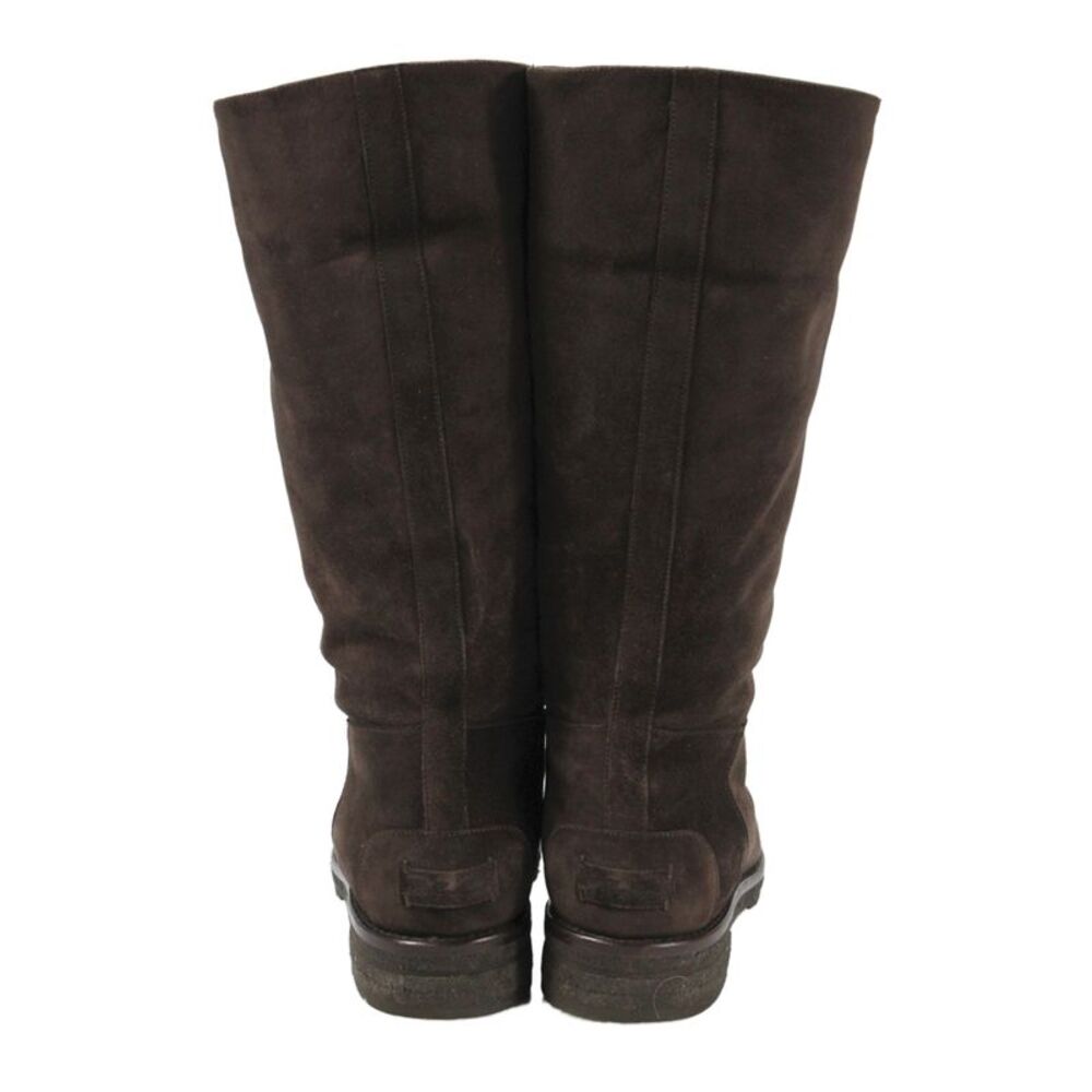 Loro Piana Womens Slip On Block Heel Suede Mid Calf Boots Brown Size 40 - Picture 3 of 6